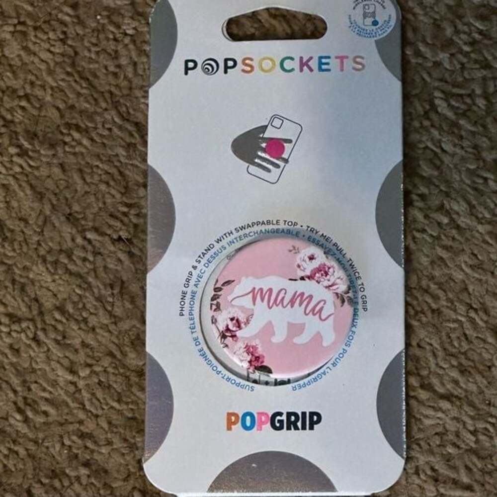 Pink Floral Mama Bear PopSocket